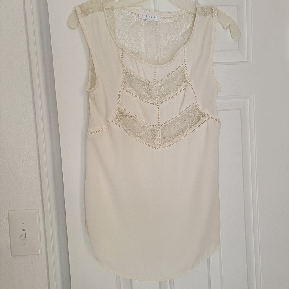 Socialite Sheer Cream Blouse